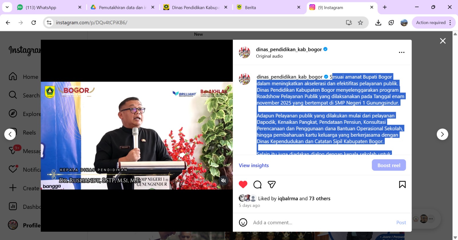 program Roadshow Pelayanan Publik