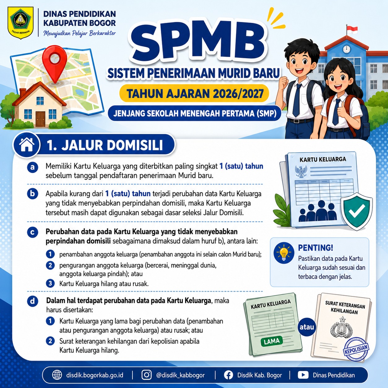 Pelaksanaan Sistem Penerimaan Murid Baru (SPMB) Tahun Ajaran 2026/2027 Jalur Domisili