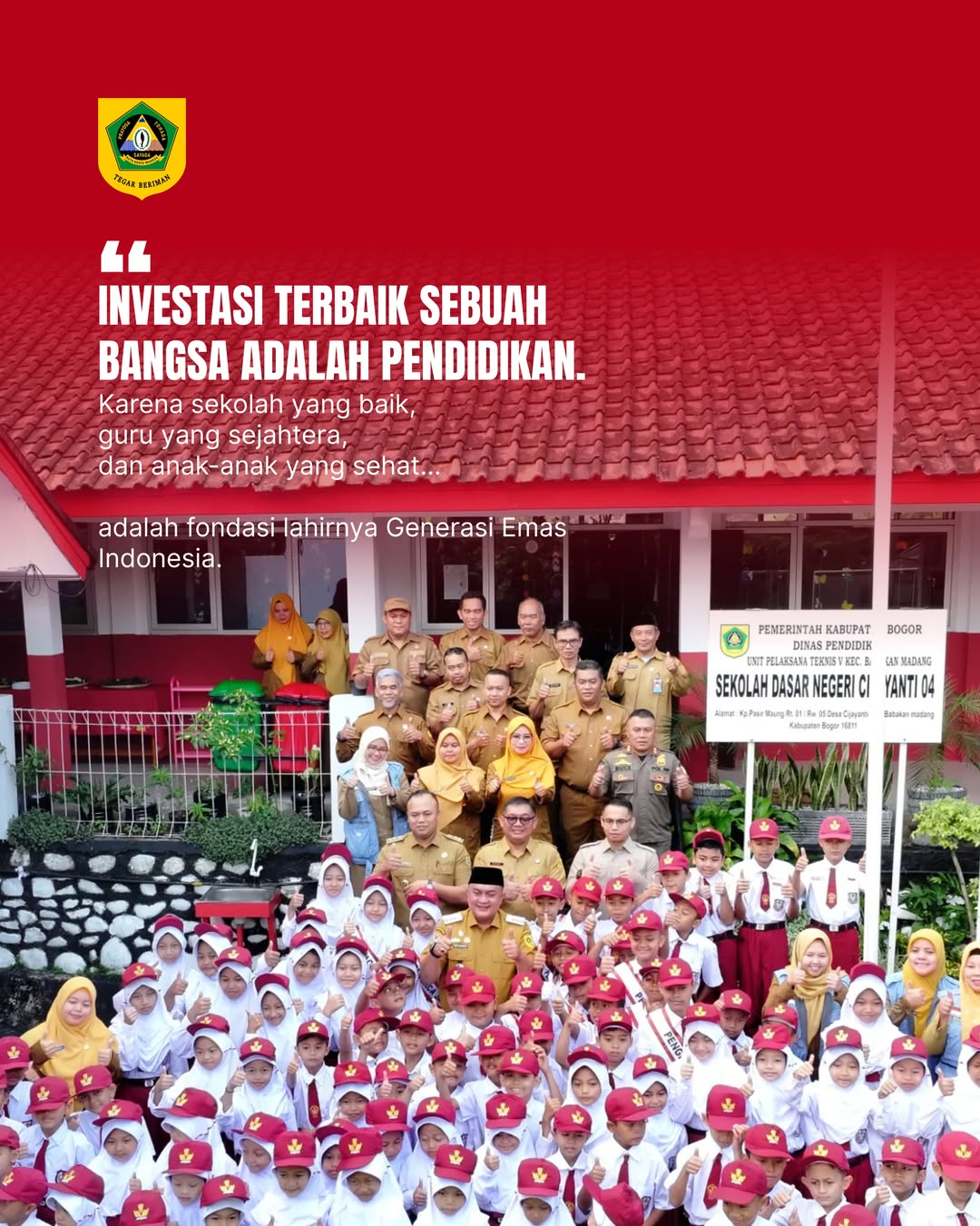 Bupati Bogor Rudy Susmanto bersama jajaran pemerintah turun langsung ke sekolah untuk mendengar, melihat, dan memahami kebutuhan nyata di lapangan