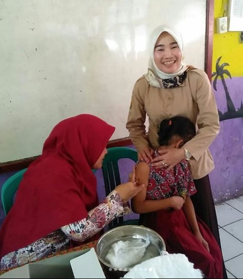 Ratusan Murid SDN Ciomas 4, Ikuti Bulan Imunisasi Anak Sekolah (BIAS)