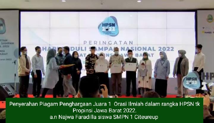 SISWI SMPN 1 CITEUREUP SABET JUARA ORASI ILMIAH PROVINSI JAWA BARAT